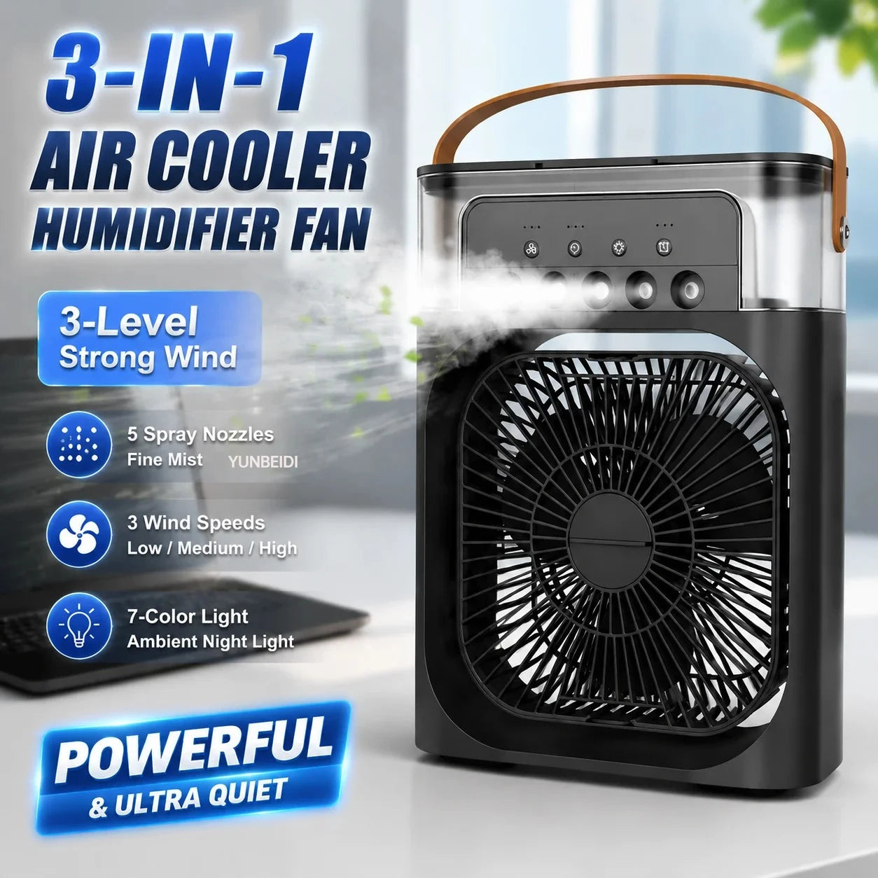 ❄️ Stay Cool Anywhere – Portable 3-in-1 Air Cooler Fan