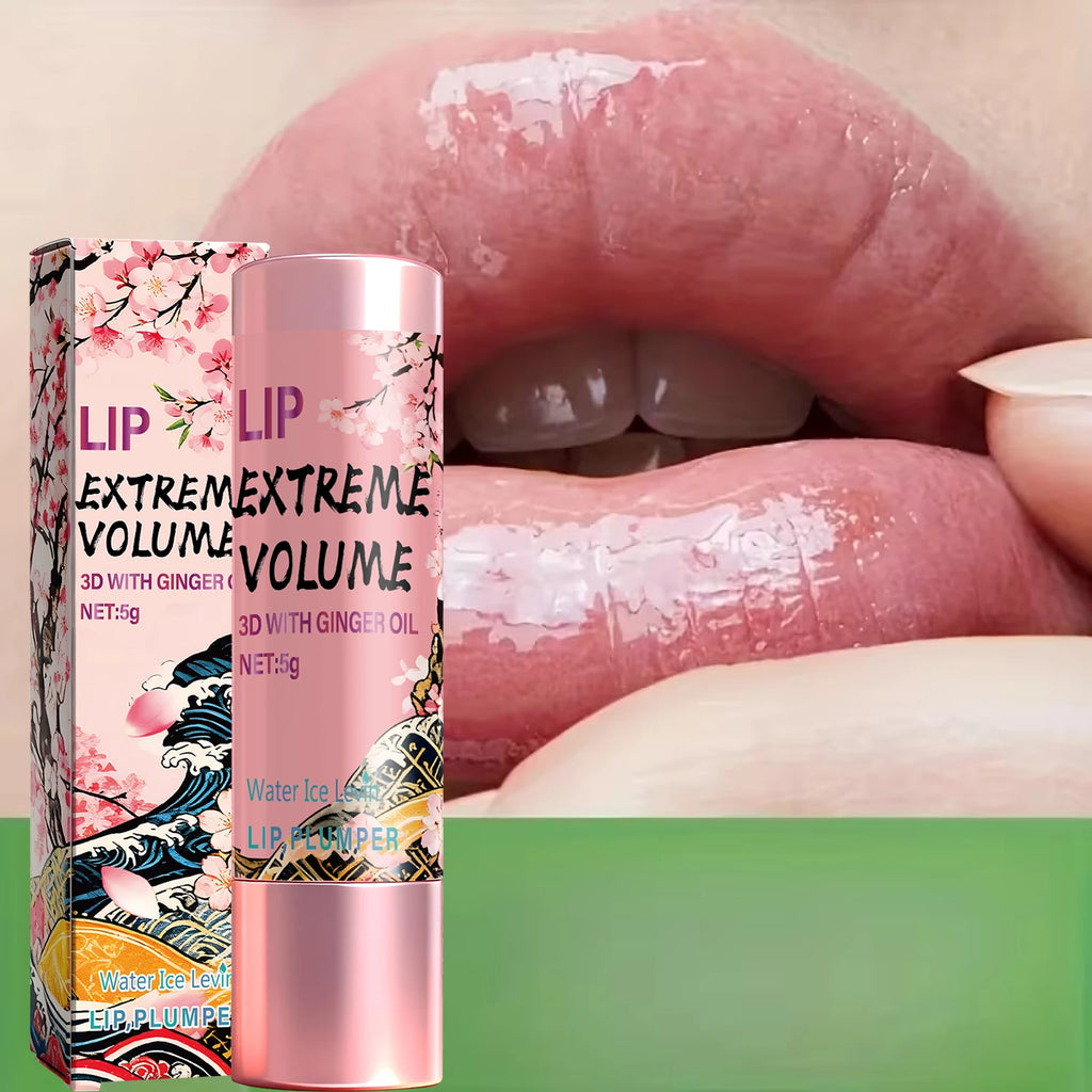 Lip Plumper 5g with Ginger Oil & Peptides - Moisturizing Non-Sticky Lip Balm, Smooth & Voluminous Lips