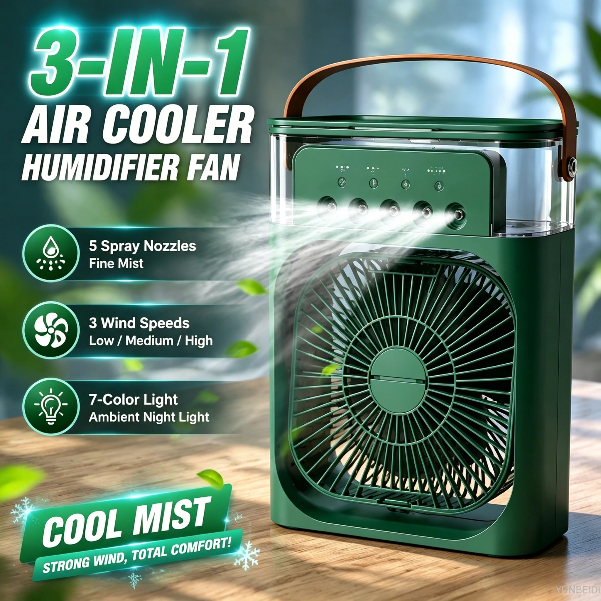 ❄️ Stay Cool Anywhere – Portable 3-in-1 Air Cooler Fan