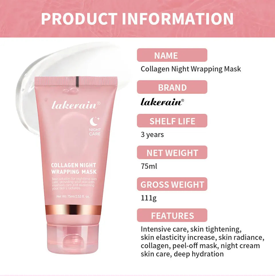 Collagen Peel-off Mask Jelly Night Wrapping Facial Mud Firming mask Daily Face Skincare Deep Cleaning Skin-Peeling Off Covers
